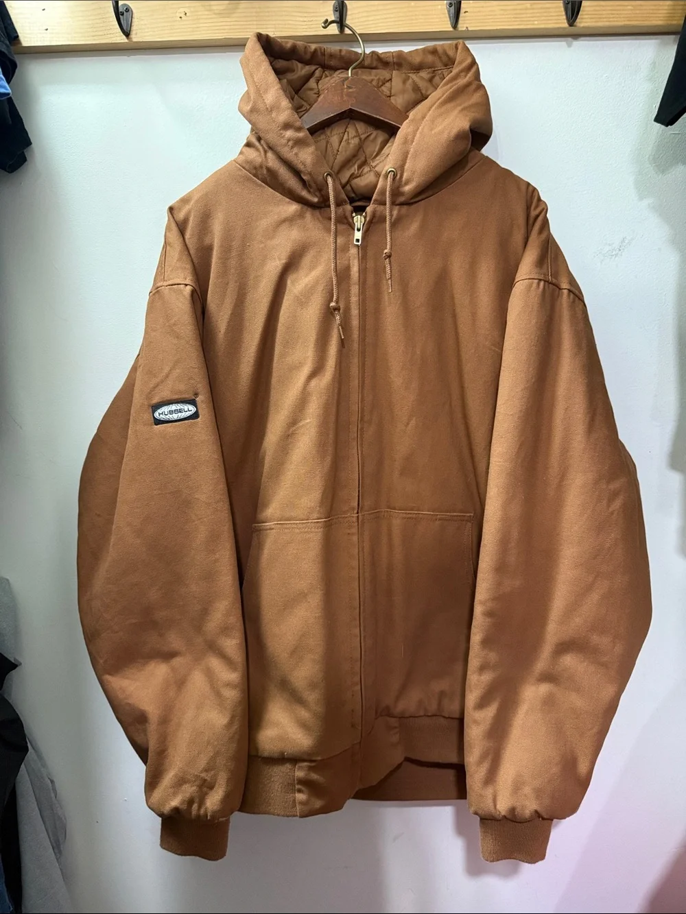 Men's Brown Insulated Hooded Zip Jacket